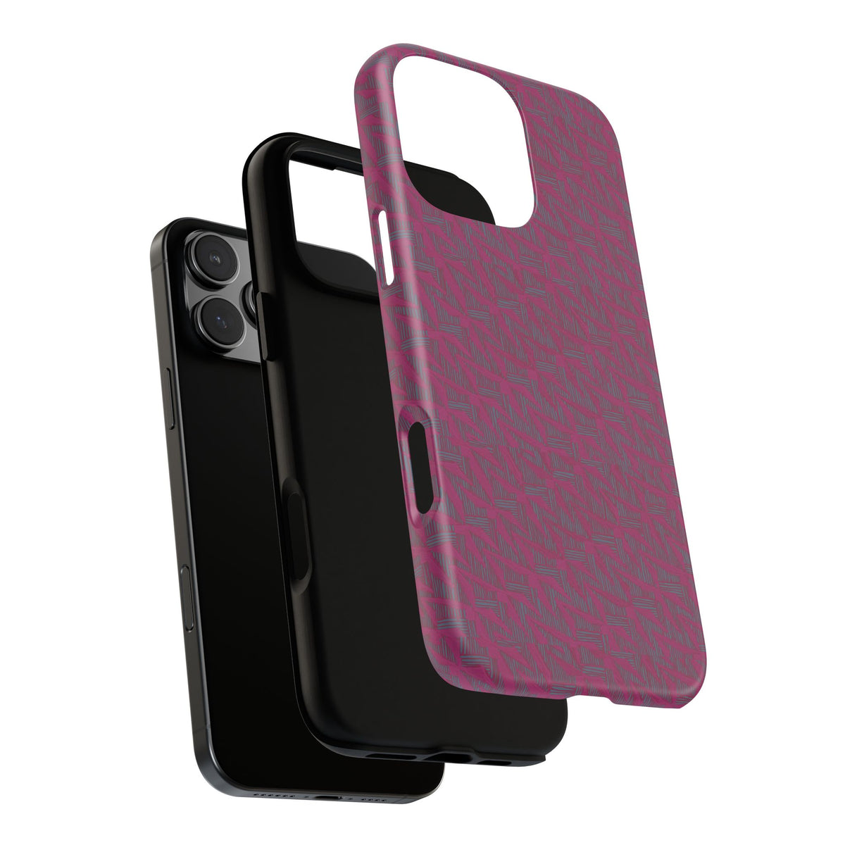 Pink Textured Wireless Charging Case | Premium Slim Dual-Layer Protective iPhone Cover