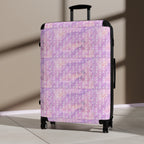 Pink Pastel Pattern Suitcase — Floral Grid Carry-On Luggage