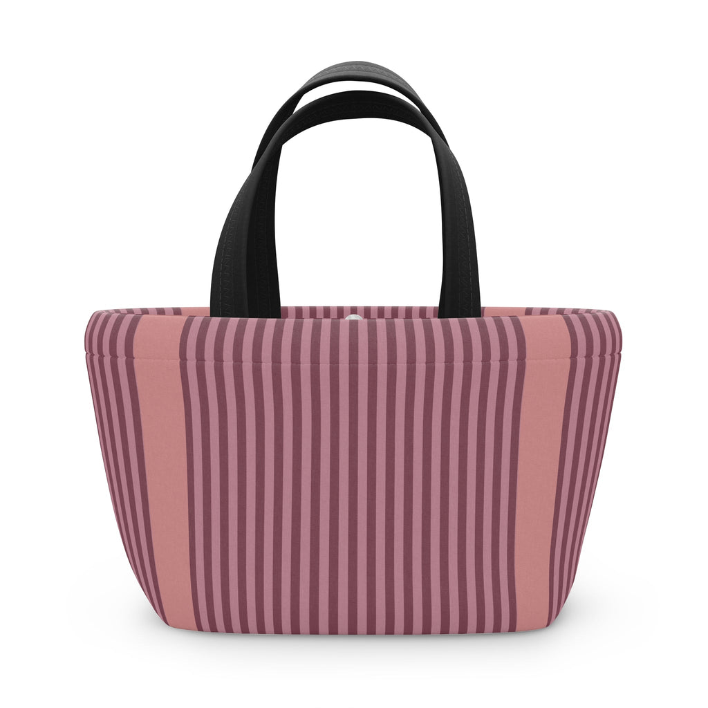 Striped Pink Lunch Bag – Insulated Tote for Work & School