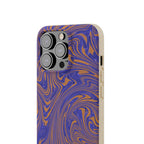 Biodegradable iPhone 17 Case – Purple Orange Marble Swirl Eco-Friendly Protection