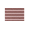 Striped Outdoor Rug — Durable Patio Mat in Rose & Slate