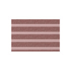 Striped Outdoor Rug — Durable Patio Mat in Rose & Slate