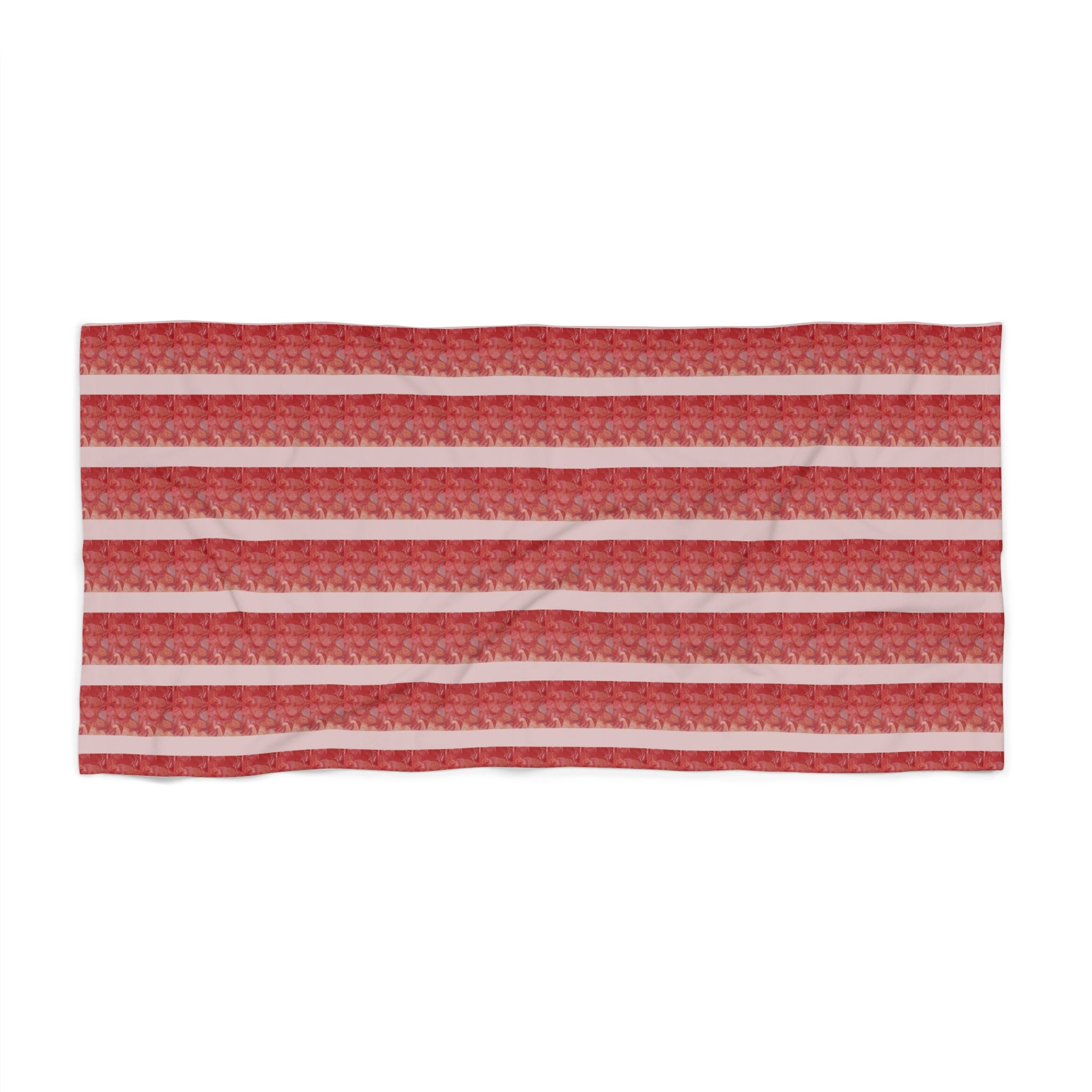 Striped Red Beach Towel — Retro Nautical Summer Towel