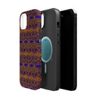 Phone Case — Geometric Tribal Pattern Magnetic Impact-Resistant Case, Fractyl impact resistant iphone 16 pro case featuring vivid geometric tribal artwork on every visible surface.
