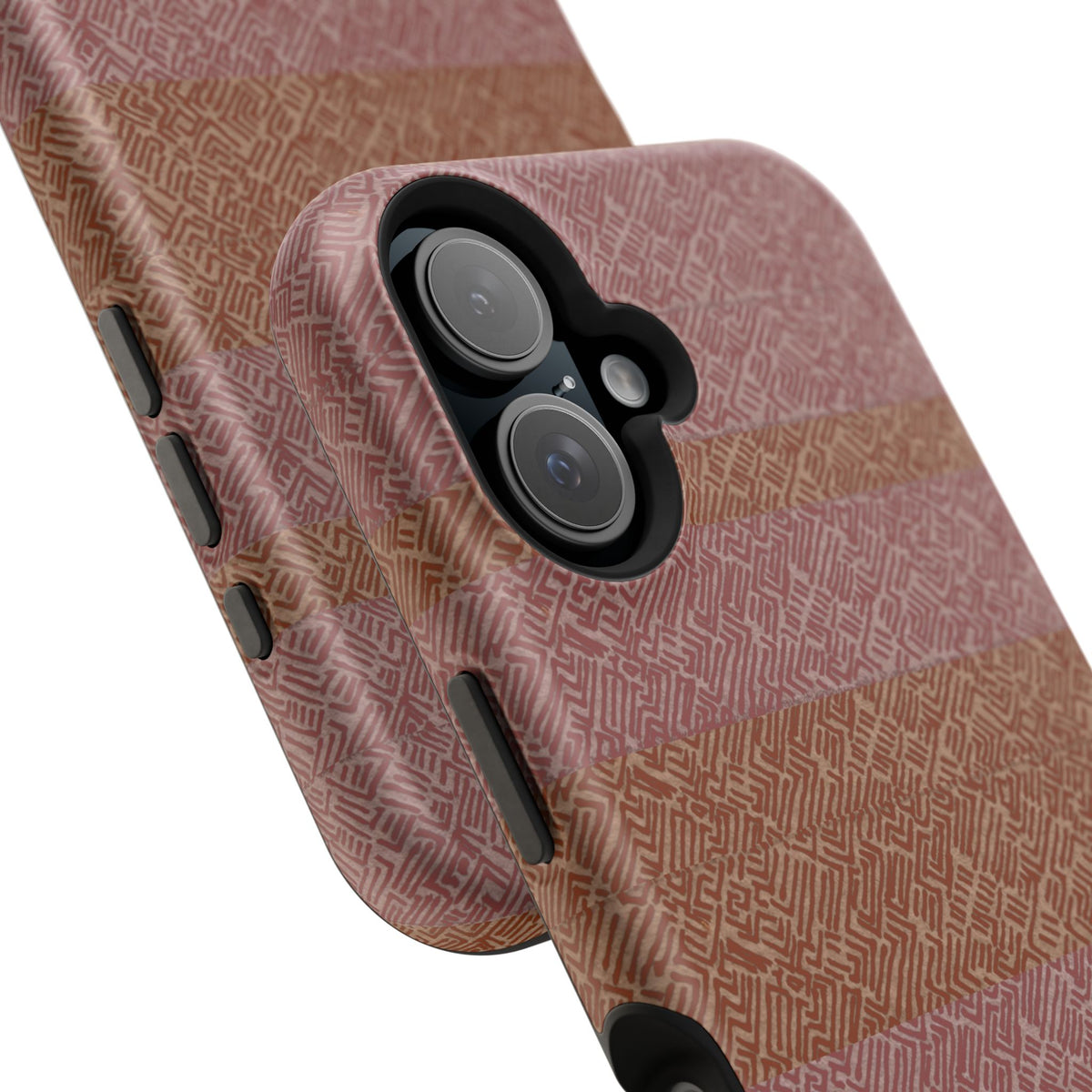 Striped Leather-Texture Magnetic Phone Case — Impact-Resistant iPhone Cover, magnetic wireless charging iphone 18 pro max case rear