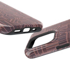 Impact Resistant Iphone 17 Pro Max Case - MagSafe Dual-Layer Geometric Brown Design