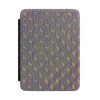 Abstract Herringbone Kindle Case — Purple & Gold Patterned E-Reader Cover showcasing a unique textured design. This slim kindle cover design is a perfect book lover gift, ideal for commuters and avid readers, providing protection for your e-reader. A stylish ebook cover that's great for everyday carry or as a holiday gift, featuring a beautiful purple and gold case that doubles as a reader sleeve and reading accessory. Perfect for travel, this tablet cover is both functional and fashionable.