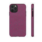 Pink Textured Tough Phone Case — Protective Slim iPhone Cover, durable wireless charging case