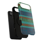 Geometric Green Wireless Charging iPhone 16 Pro Max Case - Impact-Resistant Dual-Layer