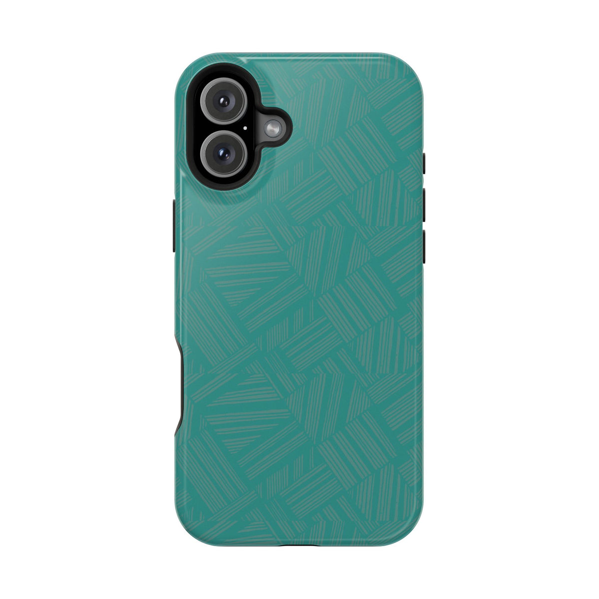 Magnetic Impact-Resistant Phone Case — Teal Geometric Protective Cover, magnetic iphone 18 pro case impact-resistant design