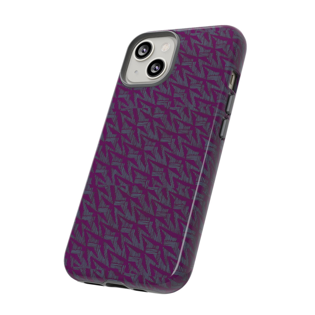 Shockproof Iphone 17 Pro Cover, Purple Geometric Dual-Layer TPU Case, UV-Protected
