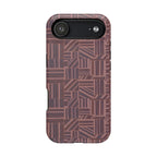 MagSafe Impact Resistant Phone Case - Geometric Brown Pattern, Dual-Layer Protection, clean front-facing product view; impact resistant iphone 17 pro max case