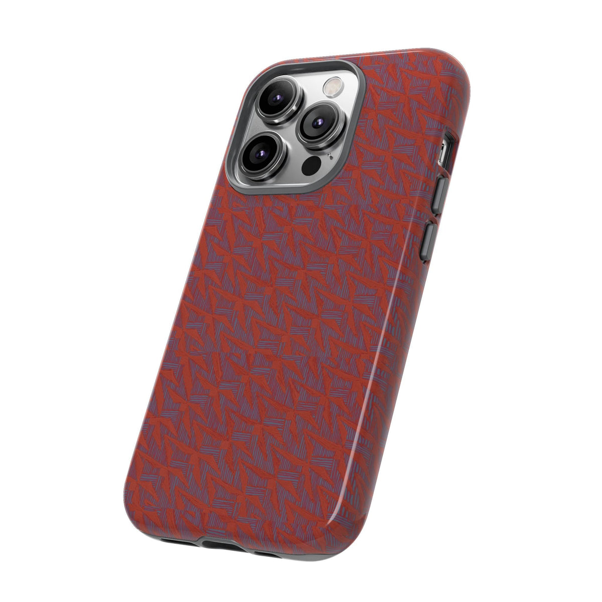 Wireless Charging iPhone 17 ProMax Case – Rugged Red Pebble Texture Shockproof Cover