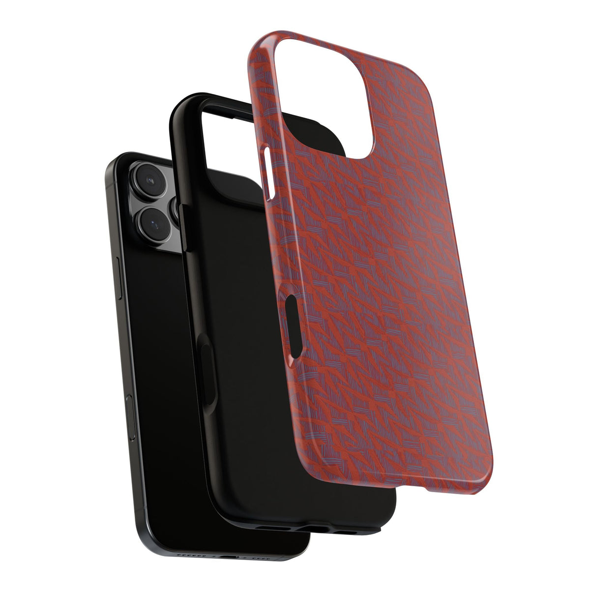 Wireless Charging iPhone 17 ProMax Case – Rugged Red Pebble Texture Shockproof Cover