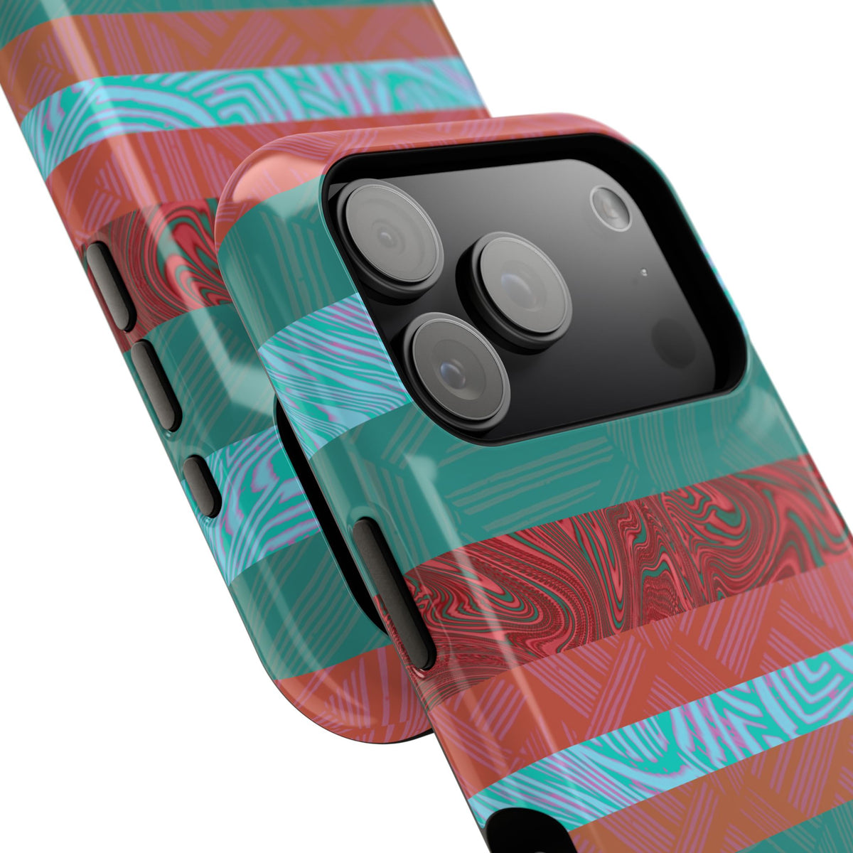 Fractyl MagSafe Compatible iPhone 18 Pro Max Case, Teal Coral Impact-Resistant Magnetic Cover