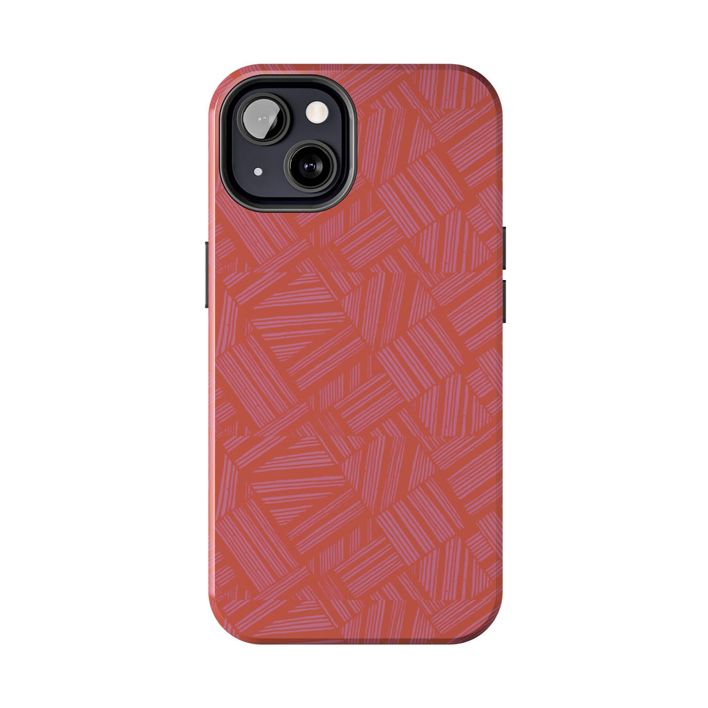 Tough Phone Case — Geometric Coral Pattern Protective Cover, shockproof iphone 18 pro case shown in a detailed product angle
