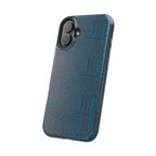 Impact Resistant iPhone 17 Case, Teal Geometric MagSafe Dual-Layer Protection