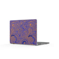 Unique marbled design on the Purple & Orange Matte MacBook Case — Abstract Swirl Laptop Cover, showcasing dynamic swirls perfect for a modern matte MacBook cover.