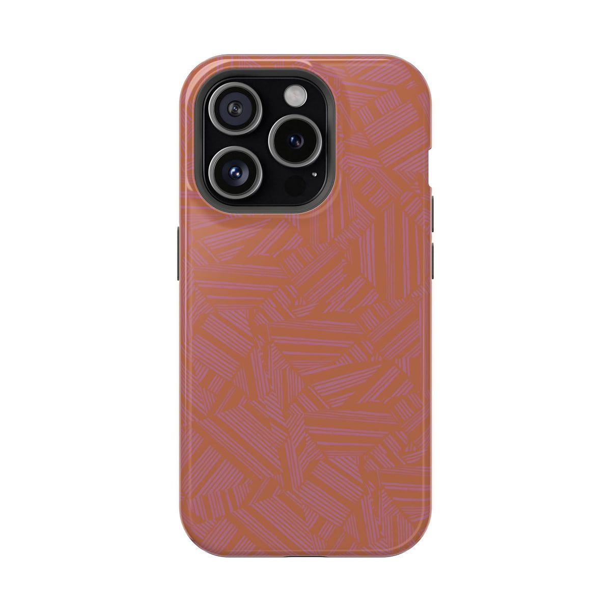 Protective iPhone 18 Pro Max Case With Terracotta Geometric MagSafe Impact Resistance