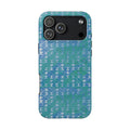 Tough Phone Case — Blue-Green Geometric Watercolor Pattern, shockproof iphone 17 pro case rear view