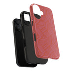 Tough Phone Case — Geometric Coral Pattern Protective Cover, shockproof iphone 18 pro case shown with open camera housing