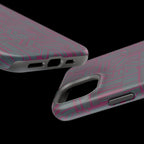 Slim Protective iPhone 16 ProMax Case With MagSafe, Dual-Layer Plum Geometric Design