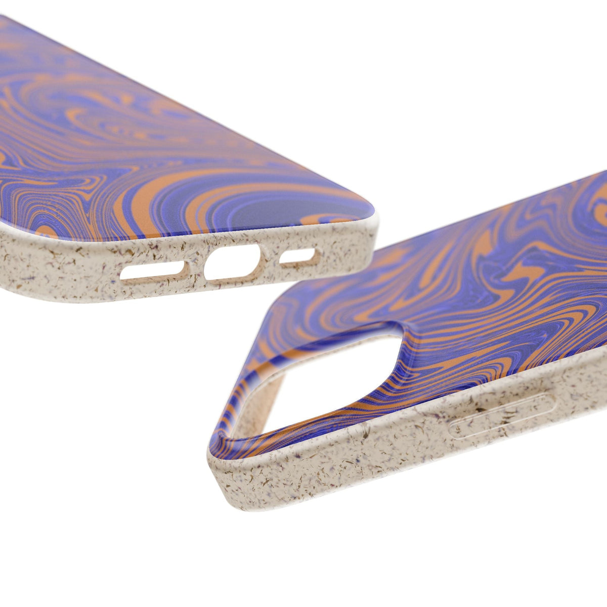 Biodegradable iPhone 17 Case – Purple Orange Marble Swirl Eco-Friendly Protection