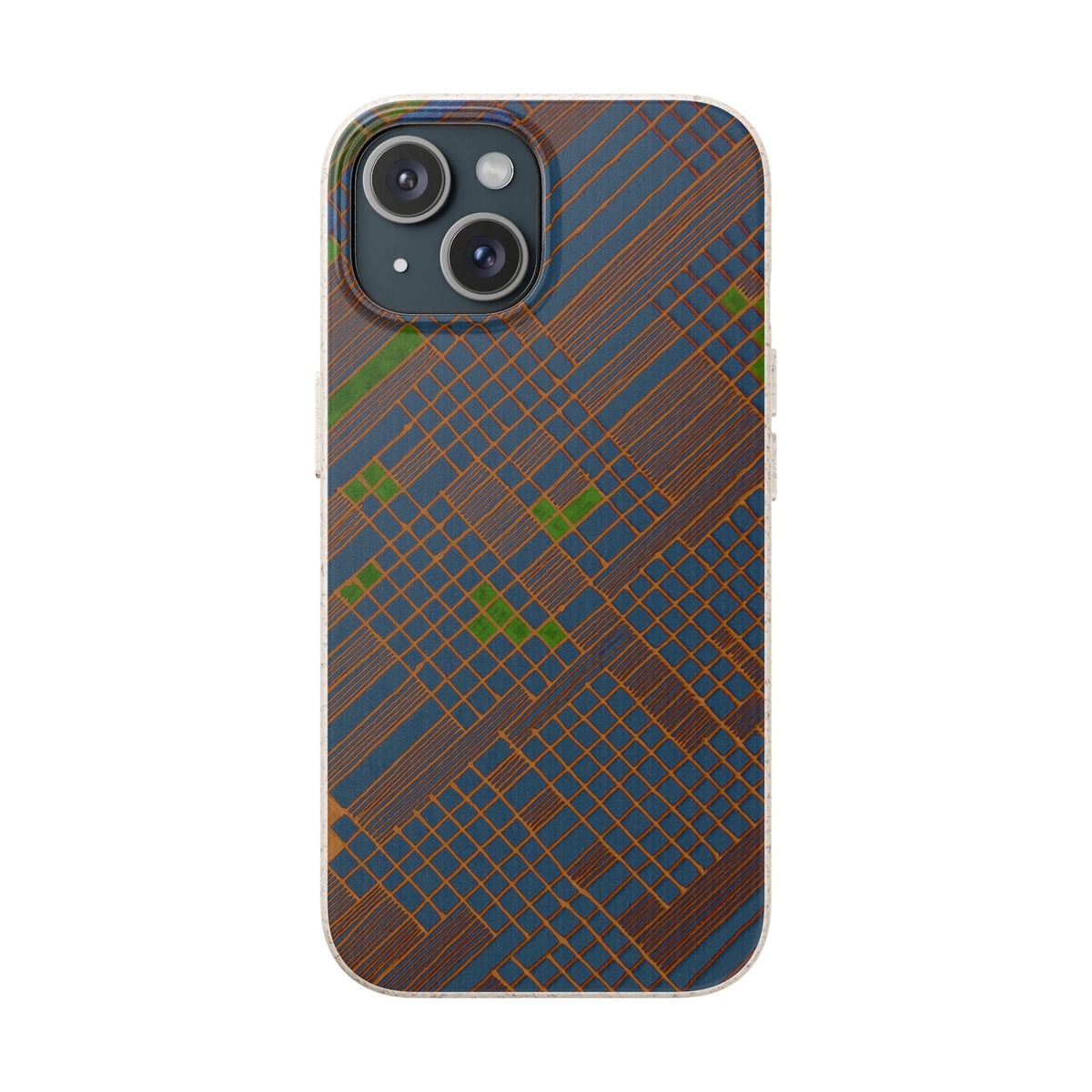 Biodegradable Phone Case — Earthy Geometric Plaid Eco-Friendly Cover, eco friendly phone case product image