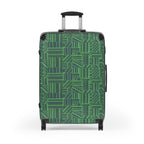 Green Geometric Hard Shell Carry On Suitcase – 360° Spinner Wheels & Built-In Lock