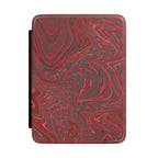 Marbled Red Kindle Case - Protective E-Reader Cover with Swirl Design showcasing a vibrant red and teal e-reader case, ideal for stylish protection.