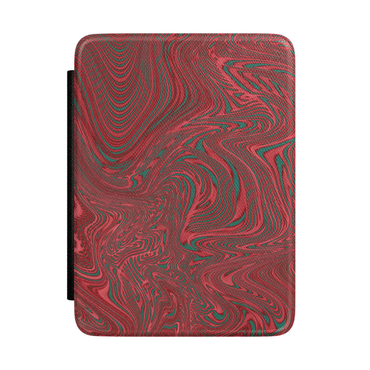 Marbled Red Kindle Case - Protective E-Reader Cover with Swirl Design showcasing a vibrant red and teal e-reader case, ideal for stylish protection.