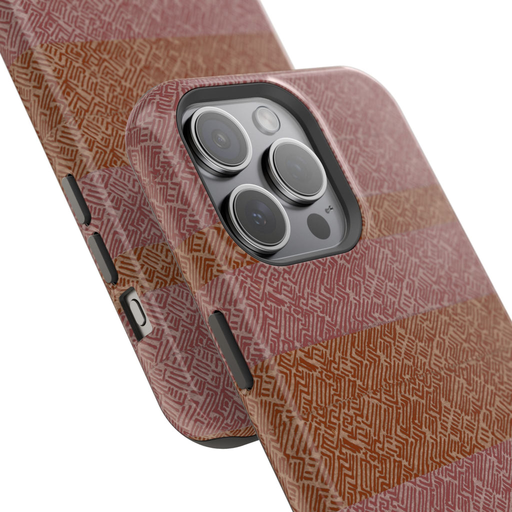 Striped Leather-Texture Magnetic Phone Case — Impact-Resistant iPhone Cover, exploded protective wireless charging iphone 18 pro max case