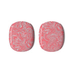 Pink Marble AirPods Max Shell Case — Swirl Protective Covers for Headphones, displayed as two matching snap-on ear cup covers with an eye-catching pink marble swirl pattern; decorative airpods max shell case.