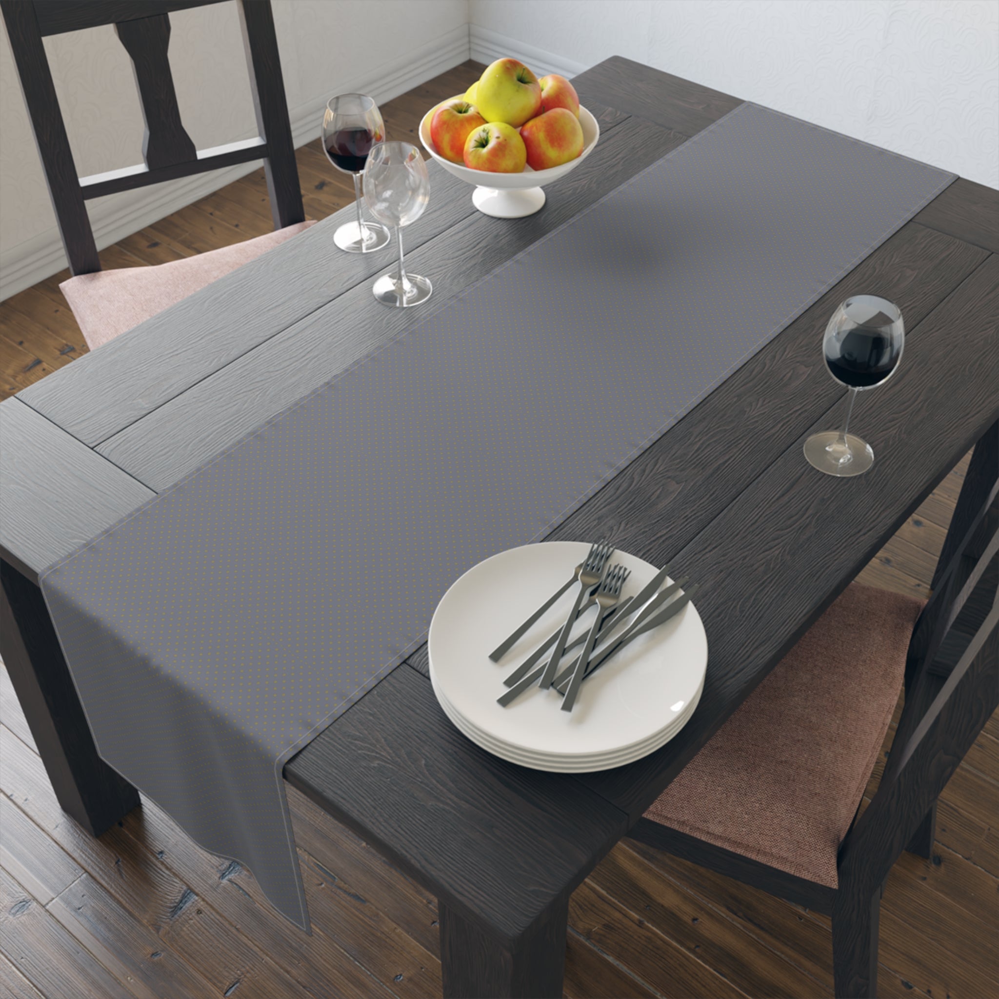 Solid Gray Table Runner — Cotton-Poly Dining Accent