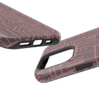 Impact Resistant Iphone 17 Pro Max Case - MagSafe Dual-Layer Geometric Brown Design