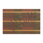 Welcome Rustic Stripe Doormat