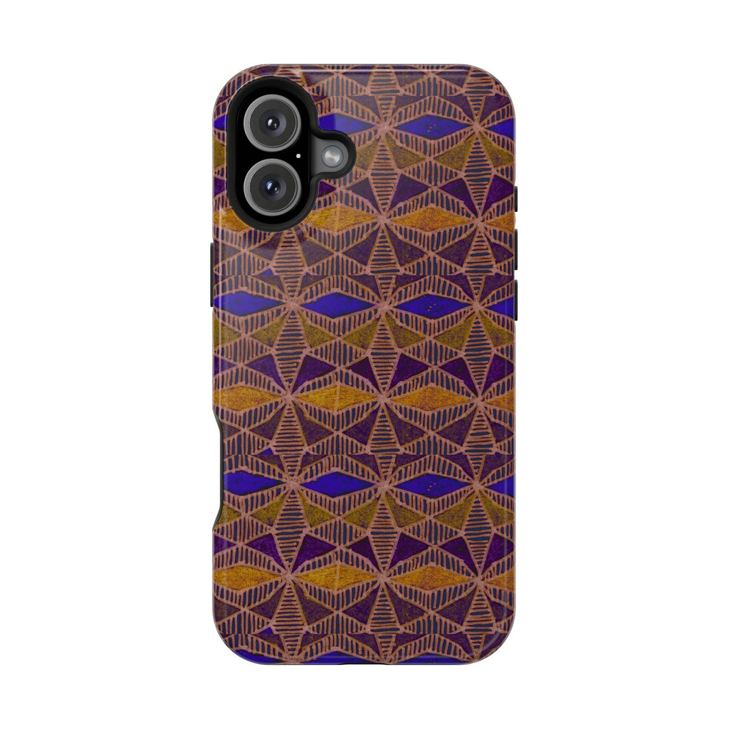 Phone Case — Geometric Tribal Pattern Magnetic Impact-Resistant Case, Fractyl impact resistant iphone 16 pro case shown with a precise fit and stylish tribal pattern.