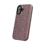 Impact Resistant Iphone 17 Pro Max Case - MagSafe Dual-Layer Geometric Brown Design