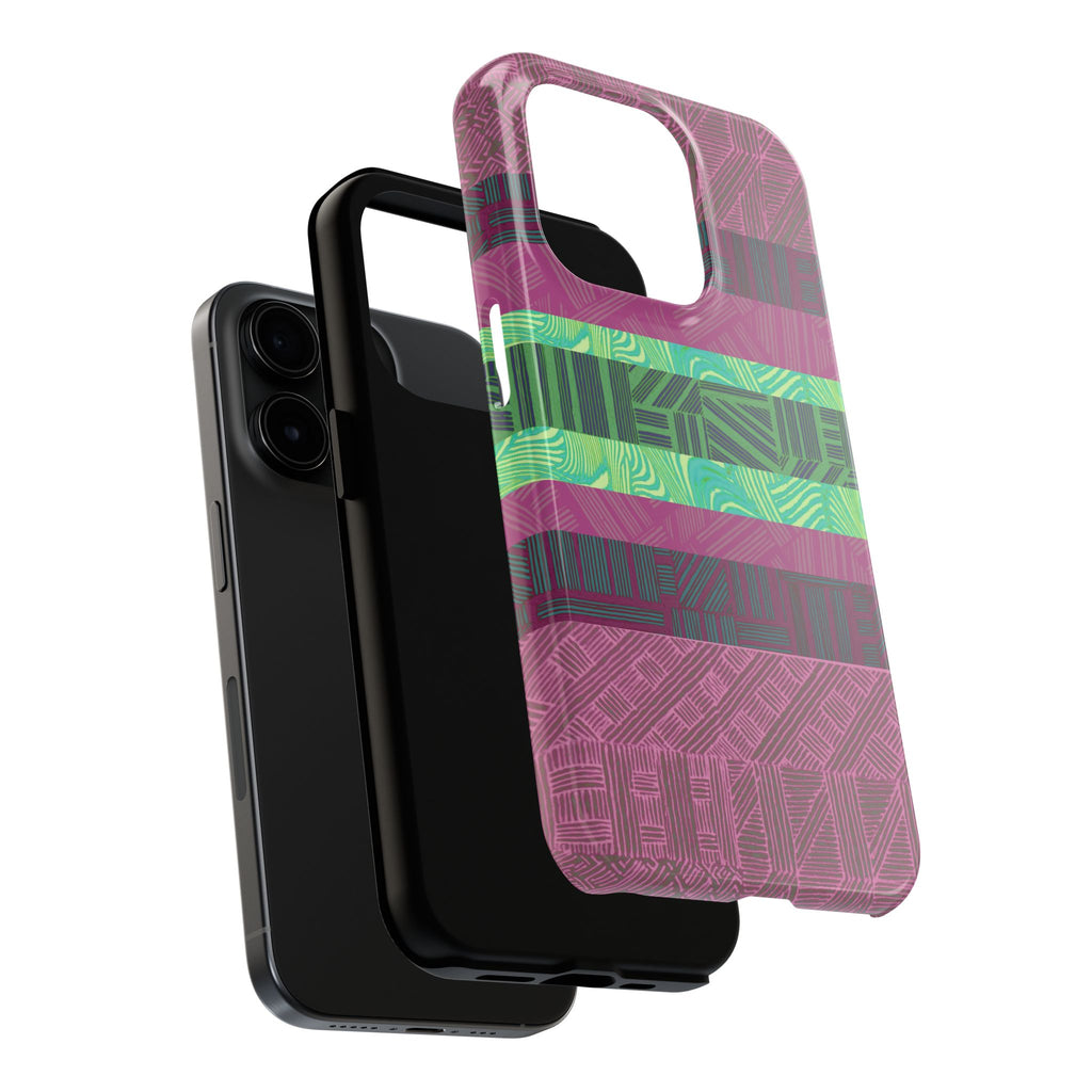 Fractyl Glossy Protective iPhone 18 Pro Max Case – Geometric Teal Shockproof Design
