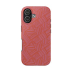 Tough Phone Case — Geometric Coral Pattern Protective Cover, shockproof iphone 18 pro case with precise side control openings