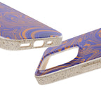 Biodegradable iPhone 17 Case – Purple Orange Marble Swirl Eco-Friendly Protection