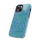Tough Phone Case — Blue-Green Geometric Watercolor Pattern, shockproof iphone 17 pro case geometric blue aqua finish