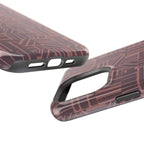 Impact Resistant Iphone 17 Pro Max Case - MagSafe Dual-Layer Geometric Brown Design