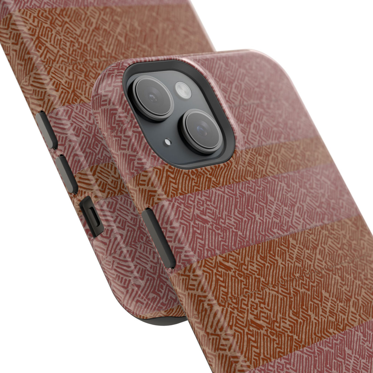 Striped Leather-Texture Magnetic Phone Case — Impact-Resistant iPhone Cover, magnetic charging ring wireless charging iphone 18 pro max case