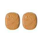 Orange Marble Earcup Covers for AirPods Max – Stylish Snap-On Shell Case with Retro Design, featuring a matching two-piece orange and cream swirl set; airpods max 2 earcup covers