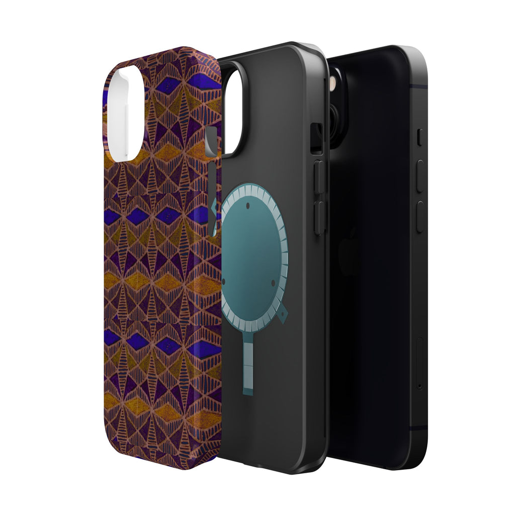 Phone Case — Geometric Tribal Pattern Magnetic Impact-Resistant Case, Fractyl impact resistant iphone 16 pro case with durable full-wrap geometric decoration.