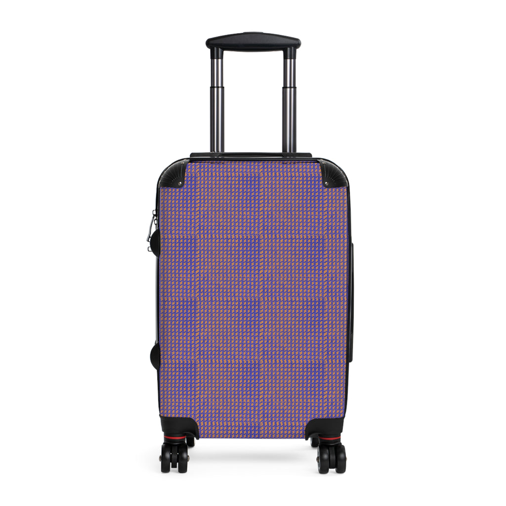 Purple Houndstooth Carry-On Suitcase — Retro Pattern Luggage for Travel
