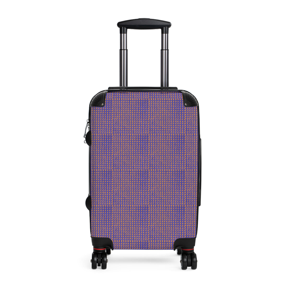Purple Houndstooth Carry-On Suitcase — Retro Pattern Luggage for Travel