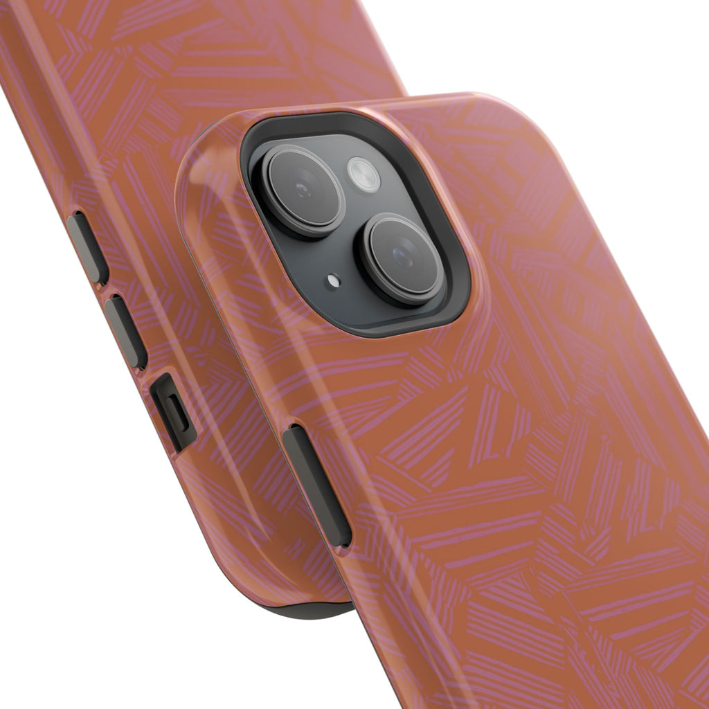 Protective iPhone 18 Pro Max Case With Terracotta Geometric MagSafe Impact Resistance
