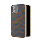 Biodegradable Phone Case — Earthy Geometric Plaid Eco-Friendly Cover, eco friendly phone case product image